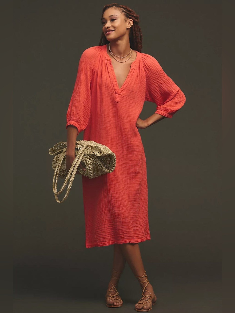 NWT Anthropologie Sundry Midi Cotton Dress size S